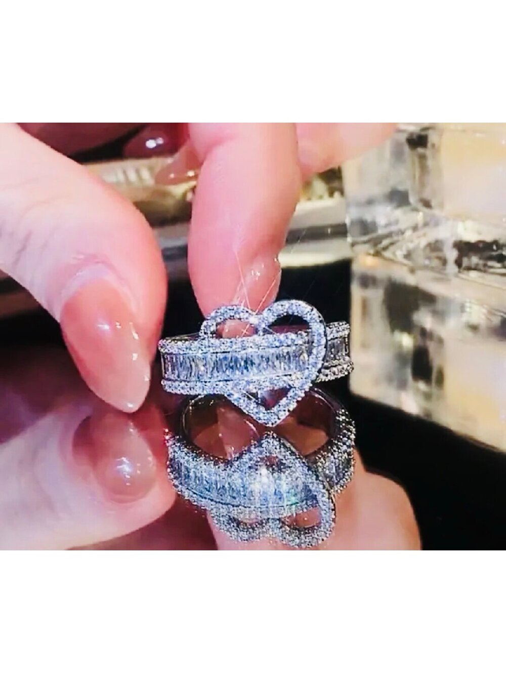 New - Gorgeous Retro Style Heart-Shaped Zirconia Spiral Ring - Size 7